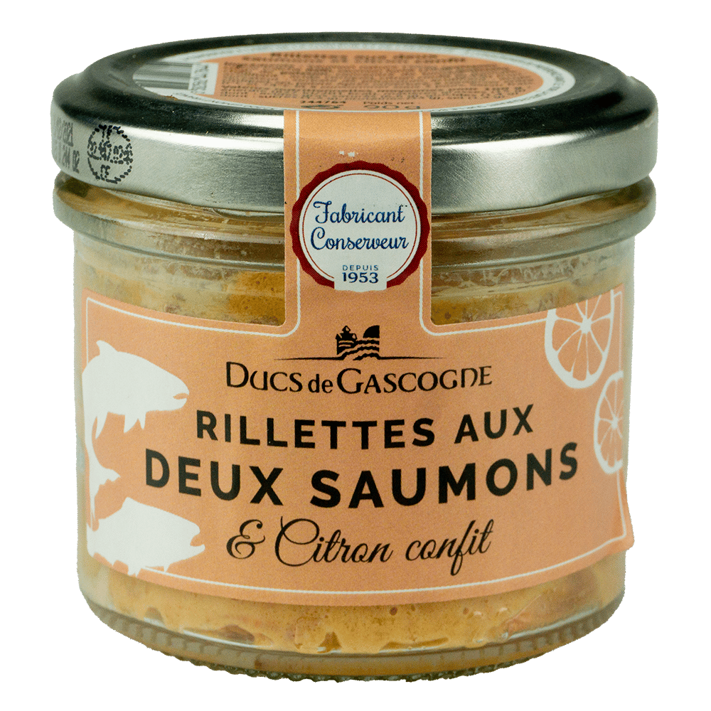 Ducs de Gascogne Rillette 2 typer laks og syltet citron